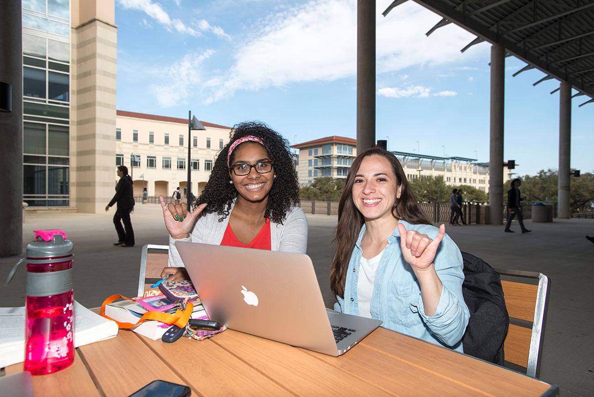 students studying